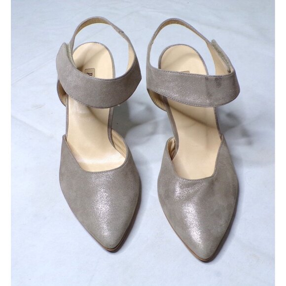 PAUL GREEN Nicolette Ankle Strap Pointed Toe Pump Shoes 8.5 Metallic - Picture 3 of 10